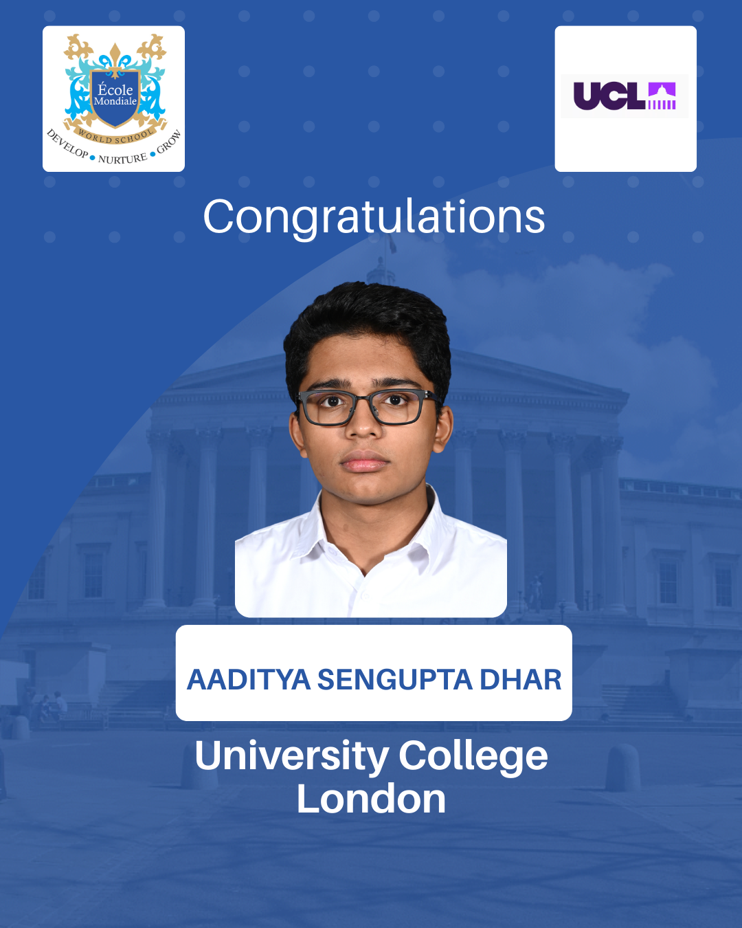 University Acceptances 2026 - Aaditya Sengupta Dhar - University College London
