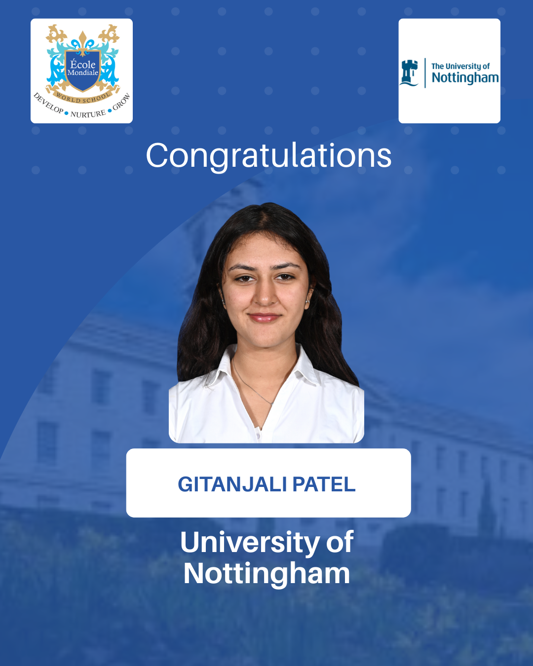 University Acceptances 2026 - Gitanjali Patel-University of Nottingham
