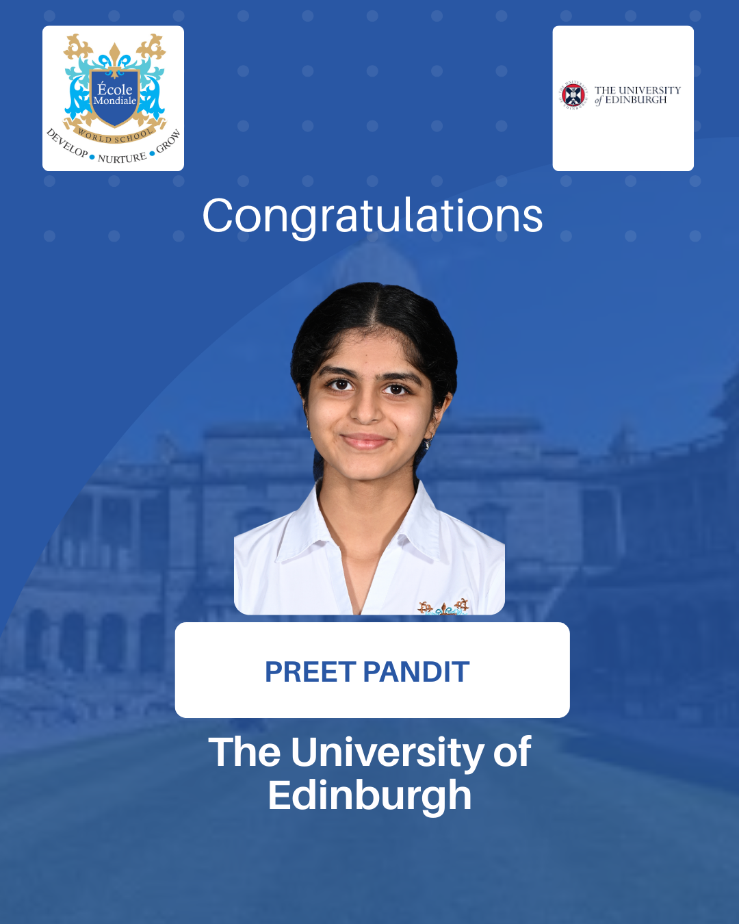 University Acceptances 2026 - Preet Pandit - The University of Edinburgh