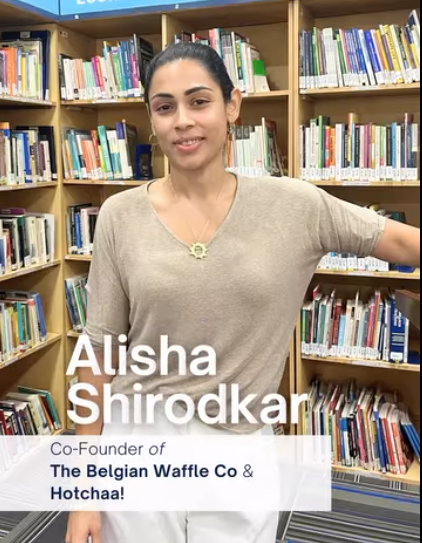 EMWS Alumni - Alisha Shirodkar—Co-founder of The Belgian Waffle Co. and Hotchaa—back to campus
